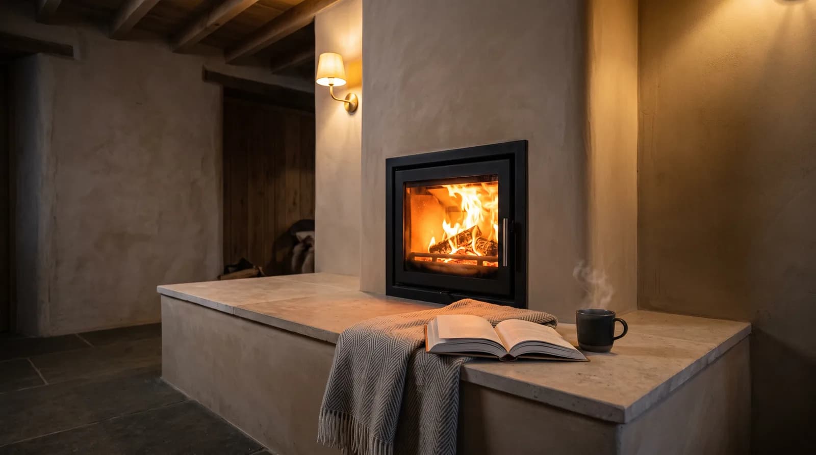 Poêle avec banc chauffant